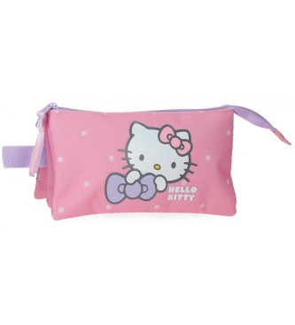 Disney Hello Kitty Mijn lievelingsstrik etui met drie compartimenten roze
