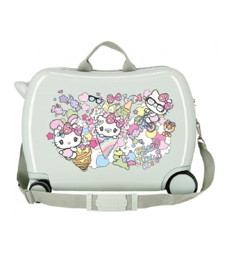 Joumma Bags Hello Kitty Harajuko kuffert turkis med hjul i flere retninger