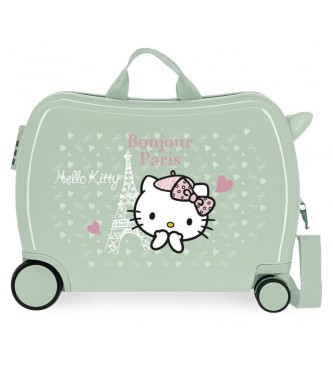 Joumma Bags Valise enfant Hello Kitty Paris 2 roues multidirectionnelles verte