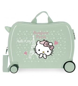 Joumma Bags Valigia per bambini Hello Kitty Paris 2 ruote multidirezionali verde