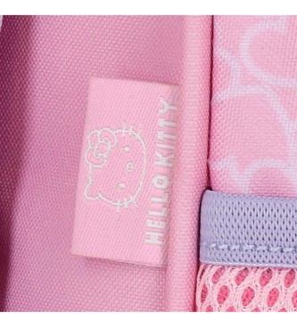 Joumma Bags Mala escolar Hello Kitty Hearts & Dots 38 cm com carrinho cor-de-rosa