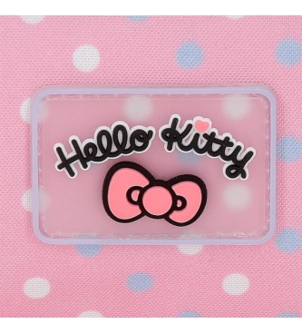 Joumma Bags Hello Kitty Hearts & Dots 38 cm skoletaske med lyserd trolley