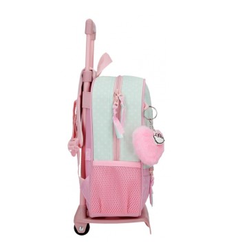 Joumma Bags Hello Kitty Paris preschool backpack with trolley turquoise -23x28x10cm