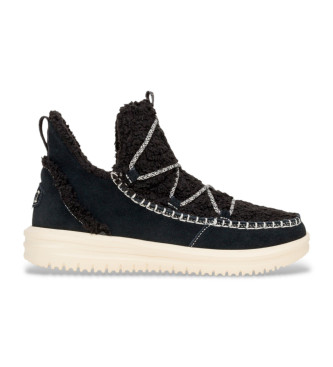 HeyDude Camden Suede Cozy Sneakers preto