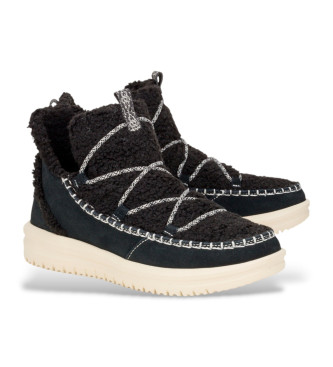 HeyDude Camden Suede Cozy Sneakers preto