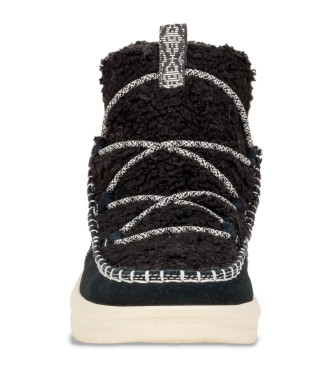 HeyDude Superge Camden Suede Cozy črne barve