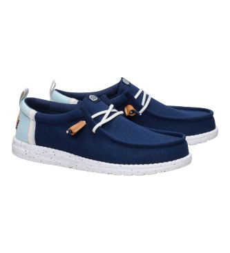 HeyDude Čevlji Wally Craft Linen navy