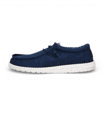 HeyDude Wally Stretch Canvas navy trainers