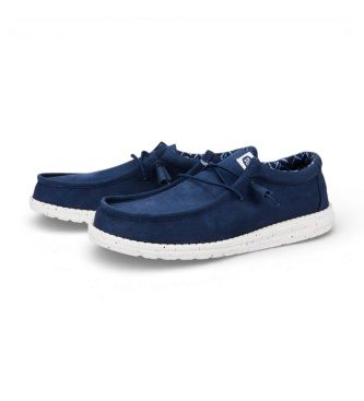 HeyDude Wally Stretch Canvas navy trainers