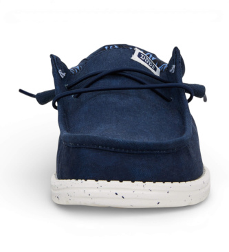HeyDude Wally Stretch Canvas navy trainers