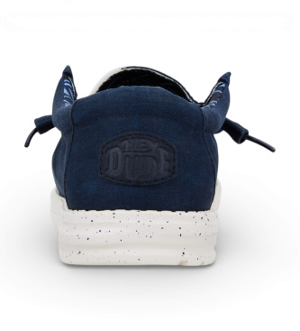 HeyDude Wally Stretch Canvas navy trainers