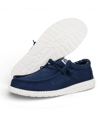 HeyDude Wally Stretch Canvas navy trainers