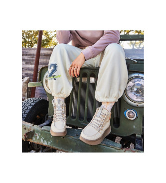 HeyDude Wendy Peak beige high top trainers