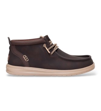 HeyDude Wally Mid Gripr Classic bruine schoenen