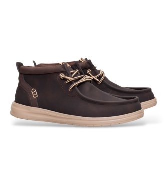 HeyDude Wally Mid Gripr Classic bruine schoenen