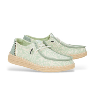 HeyDude Trenerzy Wendy Espadrille Retro Palm green