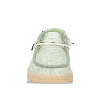 HeyDude Zapatillas Wendy Espadrille Retro Palm verde