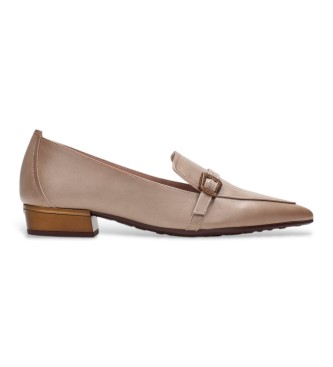 Hispanitas Ginebra taupe leather ballet flats