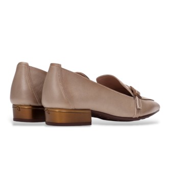 Hispanitas Ginebra taupe leather ballet flats