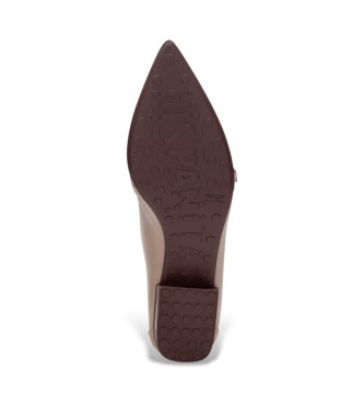 Hispanitas Ginebra taupe leather ballet flats