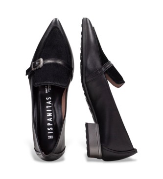 Hispanitas Black Ginebra leather ballet flats