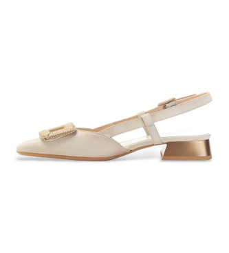 Hispanitas Ballerines en cuir beige � bout pointu