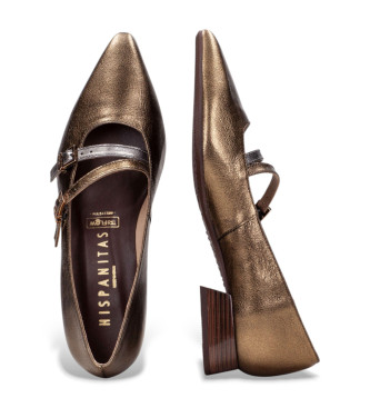 Hispanitas Ballerinas aus feinem Leder in Bronze