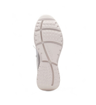 Hispanitas Białe skórzane buty sportowe Bolero - Wysokość klina 4,5 cm