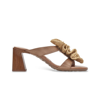 Hispanitas Sandalias de Piel Natural marr�n