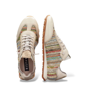 Hispanitas Zapatillas de Piel Retro beige