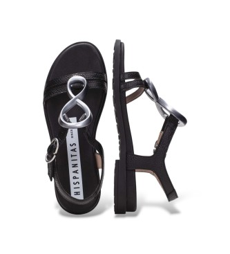 Hispanitas Bolero Leather Sandals black
