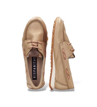 Hispanitas Classic Brown Leather Moccasins