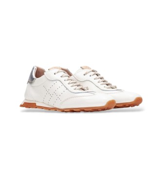 Hispanitas Zapatillas de Piel Retro blanco roto