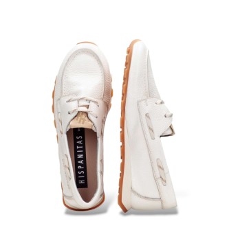 Hispanitas Mocasines de Piel Cl�sico blanco roto