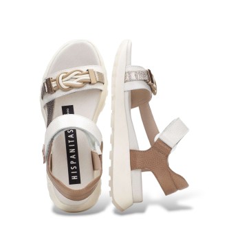 Hispanitas Sandales en cuir Bolero Sport blanc, marron
