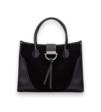Hispanitas Czarna zamszowa torba typu tote