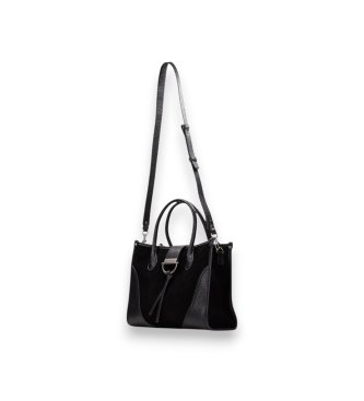 Hispanitas Czarna zamszowa torba typu tote
