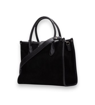 Hispanitas Czarna zamszowa torba typu tote