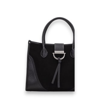 Hispanitas Czarna zamszowa torba typu tote