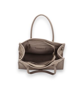 Hispanitas Torba tote z zamszu w kolorze taupe
