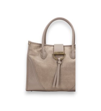 Hispanitas Torba tote z zamszu w kolorze taupe