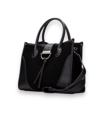 Hispanitas Czarna zamszowa torba typu tote