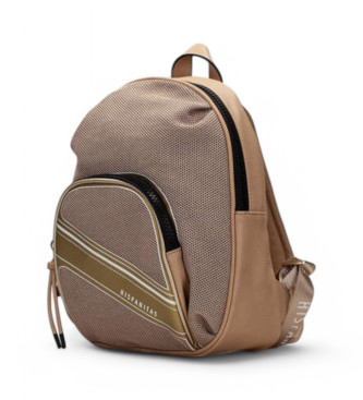 Hispanitas Brown mesh fabric backpack