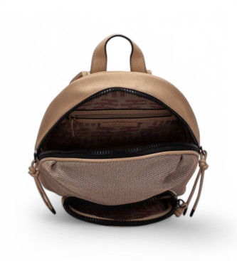 Hispanitas Brown mesh fabric backpack