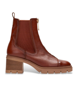 Hispanitas Bottines Chelsea en cuir marron