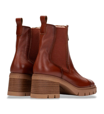 Hispanitas Bottines Chelsea en cuir marron