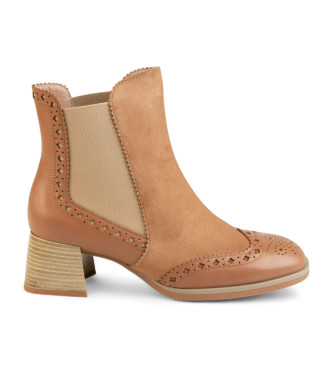 Hispanitas Botins em pele amendoada castanhos