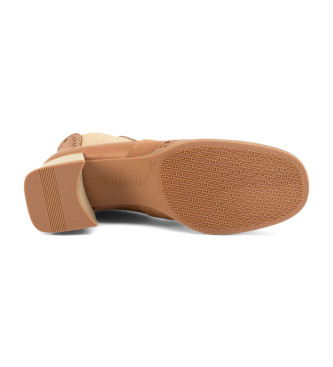 Hispanitas Botins em pele amendoada castanhos