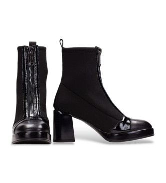 Hispanitas Black block leather ankle boots