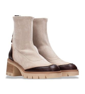 Hispanitas Bottines en cuir beige Cervo